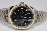 Replica Rolex 36MM Datejust Two Tone Jubilee Watch Black Face 